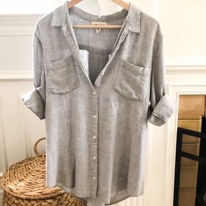 Cloth & Stone Grey Button-down Tunic